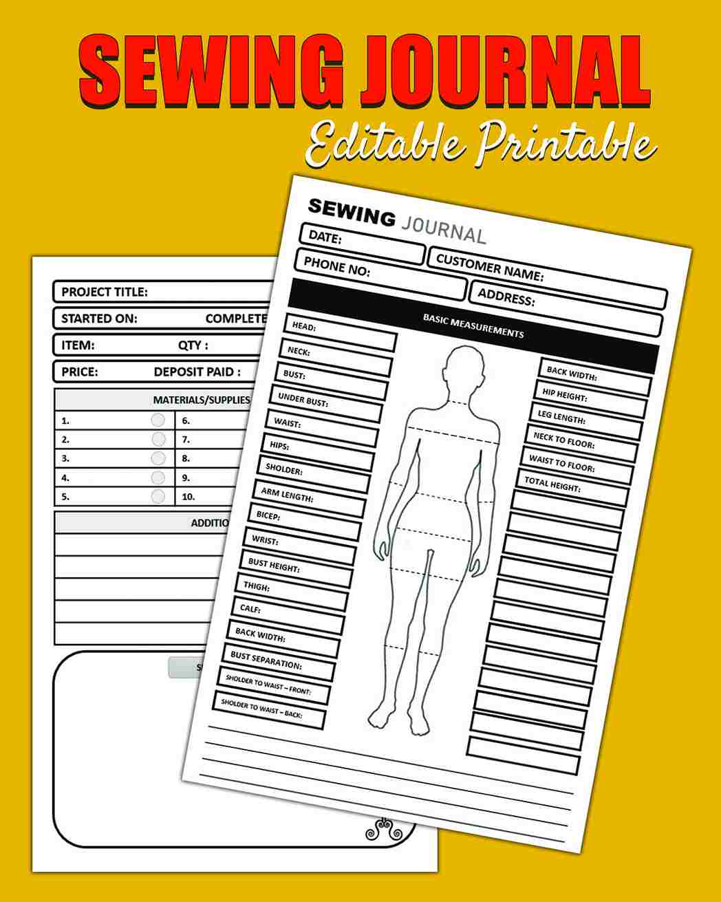 Printable Sewing Planner Template